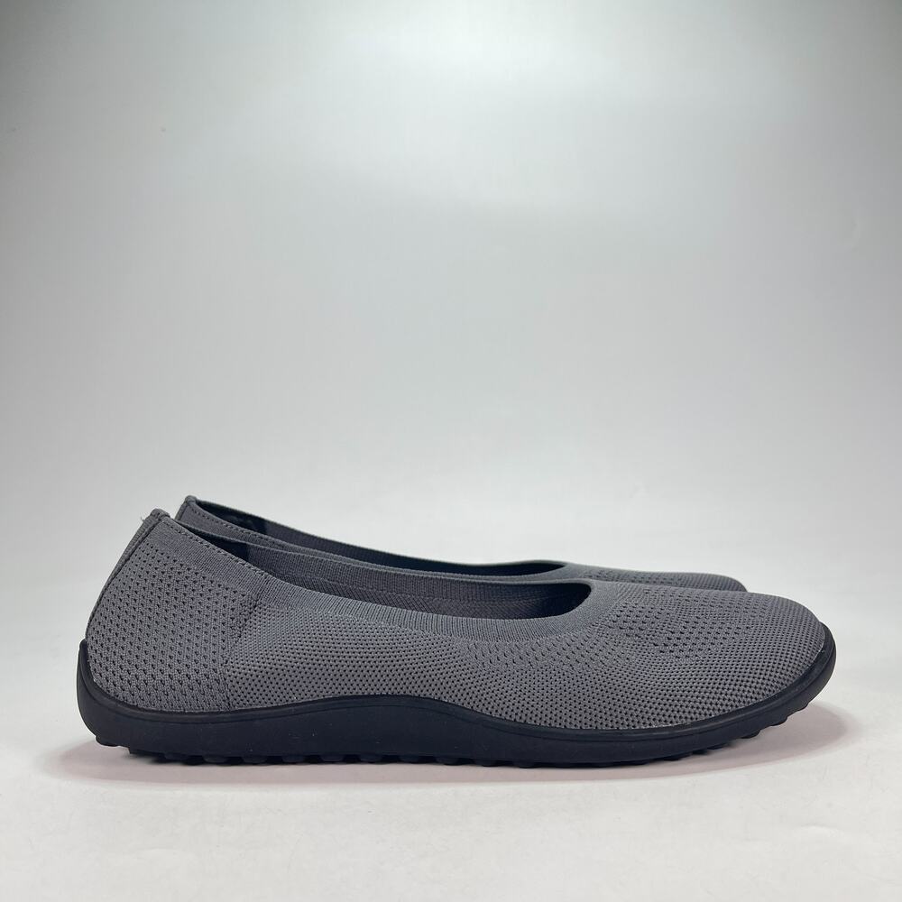 KBZone Barefoot Grey Slip On Casual Shoes Knit Ballet Flats 2301 Women's Size 11